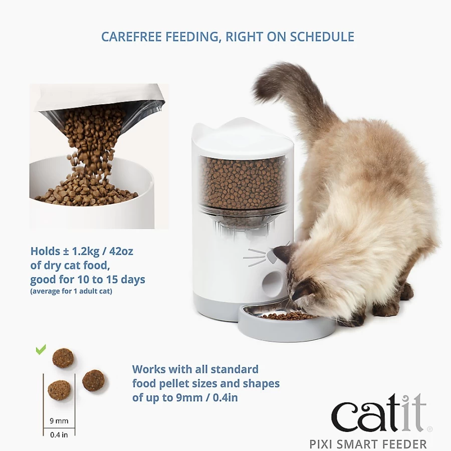 PetSmart Catit PIXI Smart Automatic Cat Feeder with Timer - Programmable Pet Food Dispenser for Cats