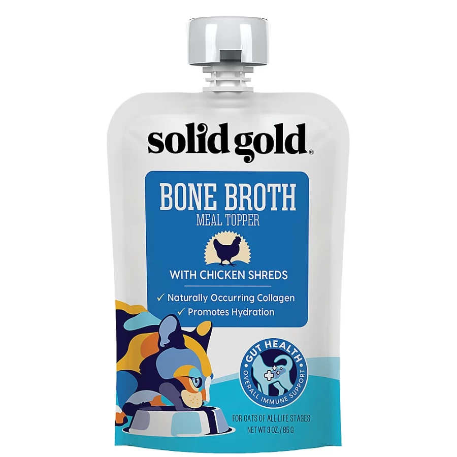 "PetSmart Solid Gold Bone Broth Cat Food Topper - Nutrient-Rich Meal Enhancer for Cats"