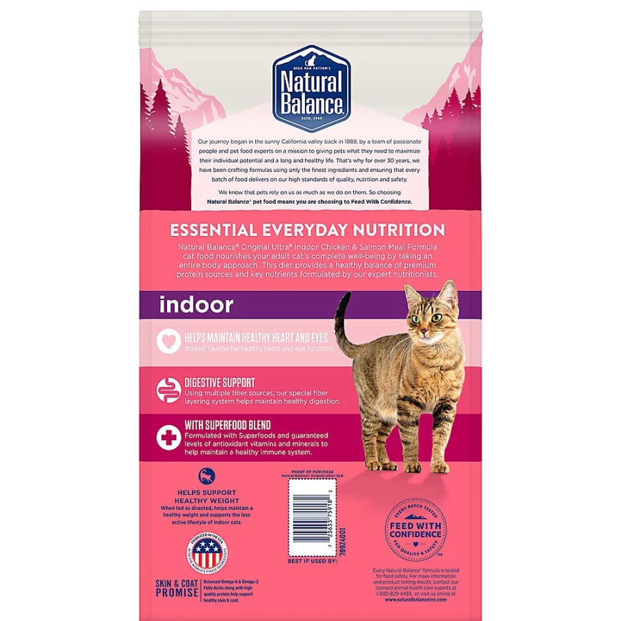 PetSmart Natural Balance Original Ultra Grain-Free Indoor Adult Cat Food with Chicken & Salmon - Premium Dry Cat Food for Healthy Weight & Digestion