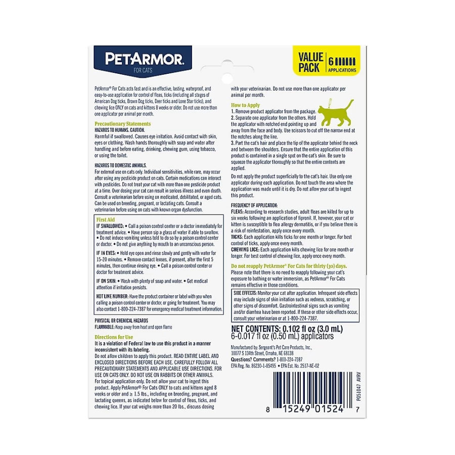 PetSmart Fipronil Flea and Tick Treatment for Cats - PetArmor Fast-Acting Prevention