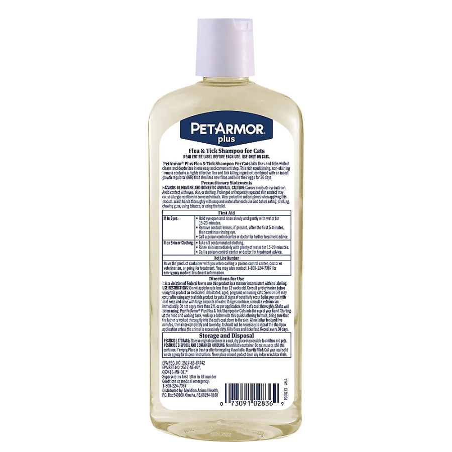 PetSmart Plus Flea & Tick Control Cat Shampoo with Spring Freesia Scent - 12 oz Flea Treatment for Cats