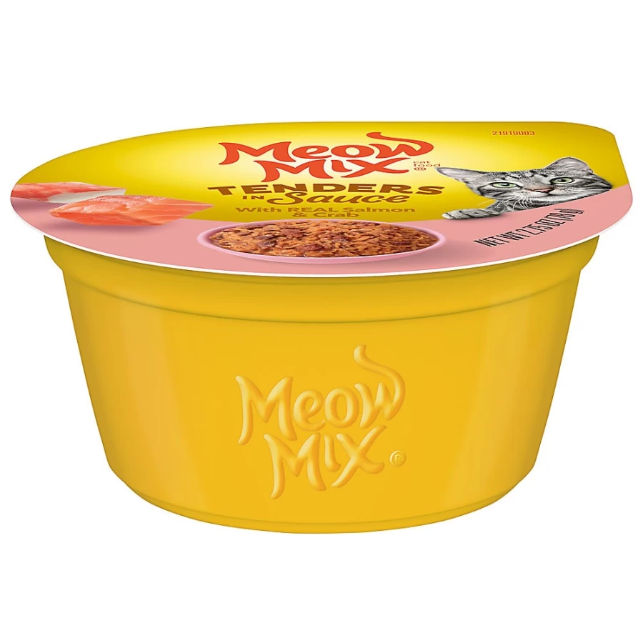 PetSmart Meow Mix Tender Favorites Wet Cat Food for All Ages - Salmon & Crab Flavor, Grain-Free Pate