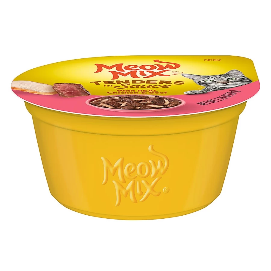 PetSmart Meow Mix Tender Favorites Wet Cat Food for All Breeds - Chicken & Beef Recipe in Savory Gravy