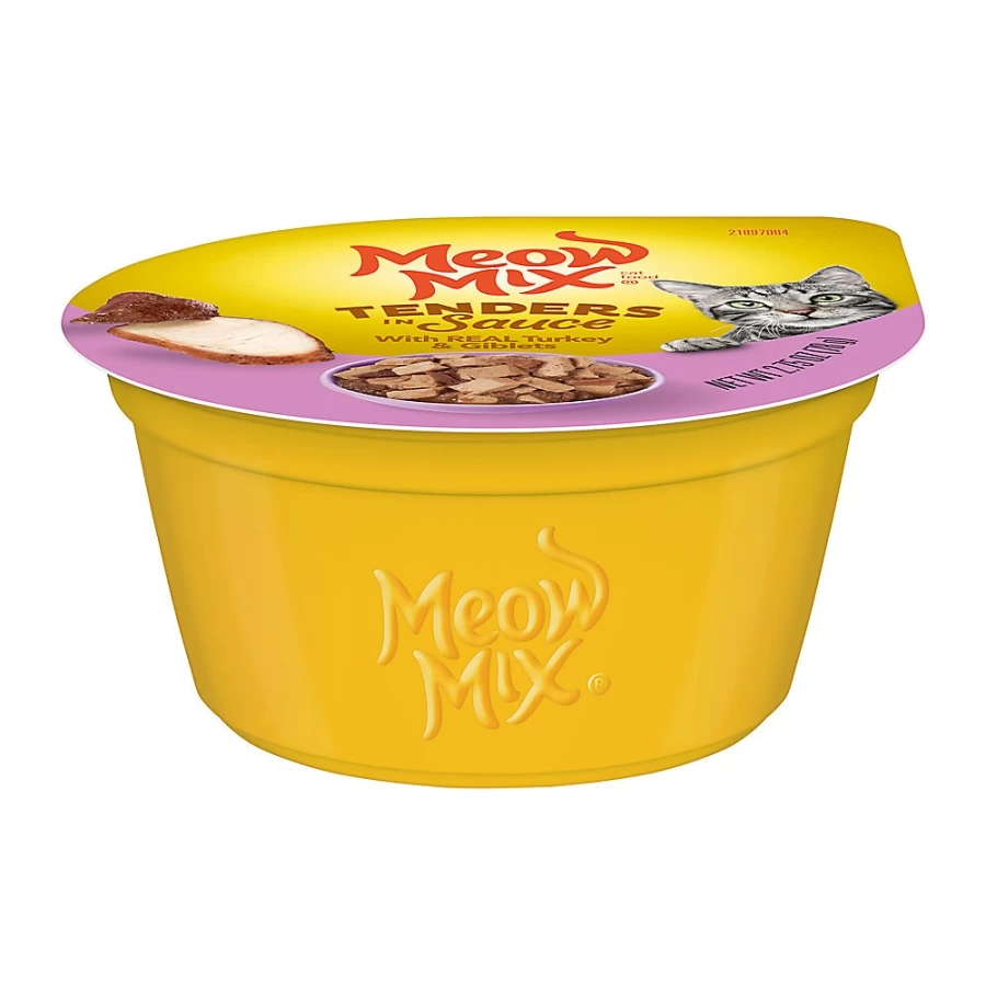 PetSmart Meow Mix Tender Favorites Wet Cat Food for All Ages - Turkey & Giblets Flavor, Grain-Free Pate