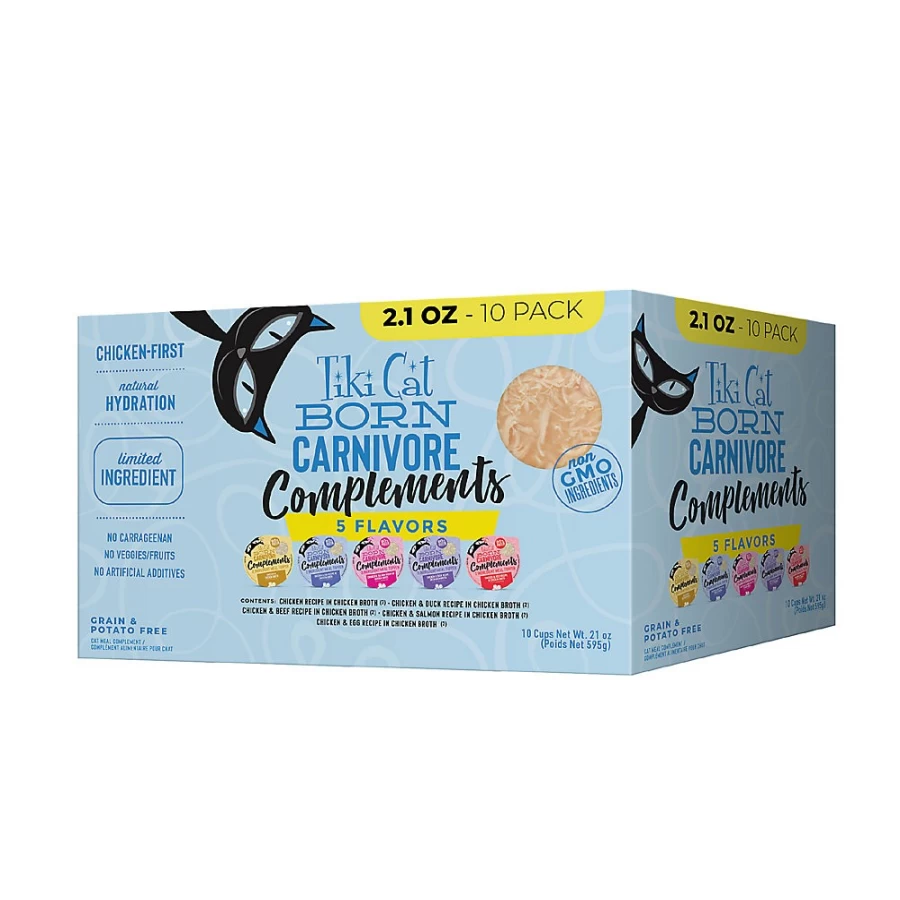 PetSmart Tiki Cat Complements Grain-Free, Non-GMO Limited Ingredient Cat Food Variety Pack - 10 Cans