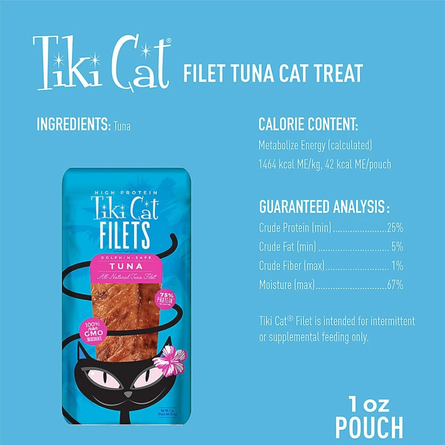 PetSmart Tiki Cat Filets Grain-Free Cat Food Topper - High Protein, Natural Ingredients, Non-GMO Wet Cat Food