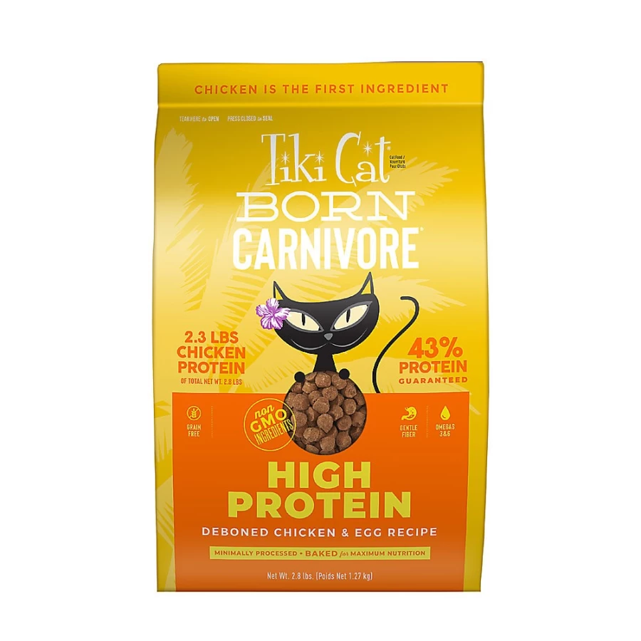 PetSmart Tiki Cat Born Carnivore Grain-Free Cat & Kitten Food - High Protein Chicken & Egg Recipe, Non-GMO, Natural Ingredients
