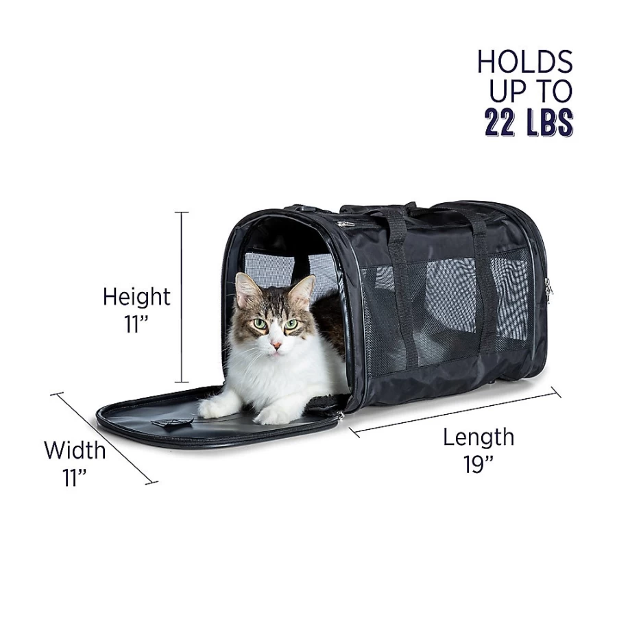 PetSmart Whisker City 19-Inch Black Mesh Soft-Sided Cat & Dog Carrier – Lightweight & Ventilated Pet Travel Crate