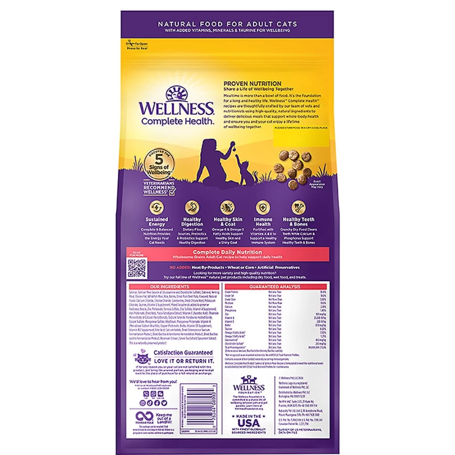 PetSmart Wellness Complete Health Adult Cat Food - Natural Salmon Recipe, Balanced Nutrition for Optimal Health