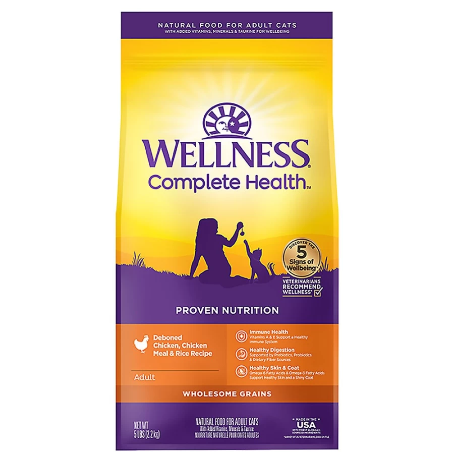 PetSmart Wellness Complete Health Adult Cat Food - Chicken & Rice Recipe, Balanced Nutrition for Optimal Health