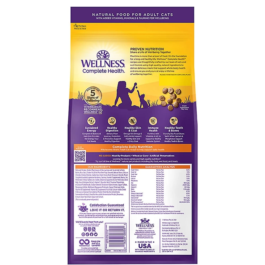 PetSmart Wellness Complete Health Adult Cat Food - Chicken & Rice Recipe, Balanced Nutrition for Optimal Health