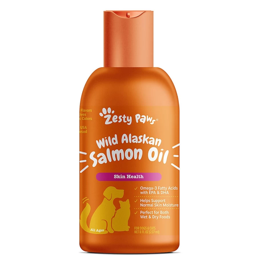 PetSmart Zesty Paws Wild Caught Alaskan Salmon Oil for Dogs & Cats - Omega 3 EPA DHA Supplement - 8 oz Liquid