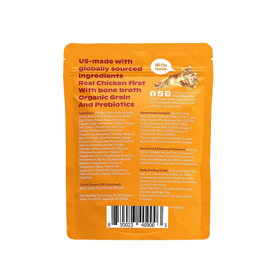 PetSmart Chicken Cuts in Gravy with Bone Broth Cat Food 3oz - Made by Nachotrade, High Protein Wet Cat Food for Adult Cats