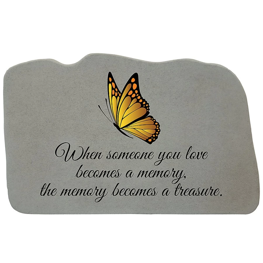 PetSmart Kay Berry Memorial Stone - Yellow Butterfly Pet Loss Gift for Loved Ones