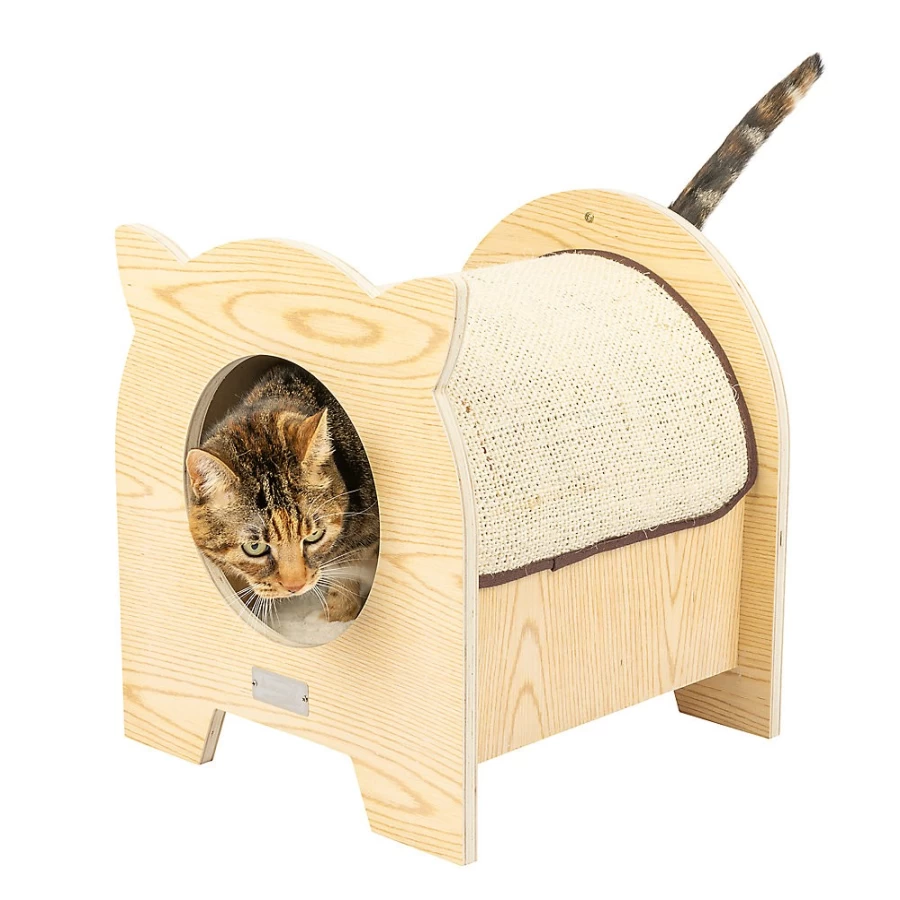 PetSmart Armarkat Wood Cat Scratcher & Hideaway Condo for Indoor Cats