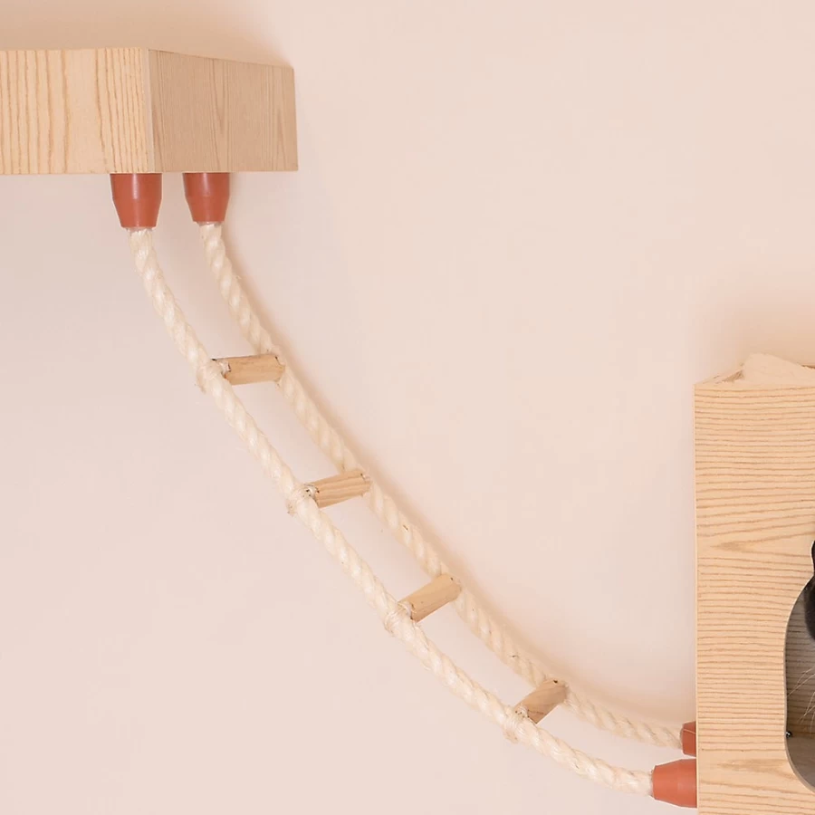 PetSmart Wall-Mounted Natural Wood Cat Climbing Ladder for Indoor Cats - Armarkat Design
