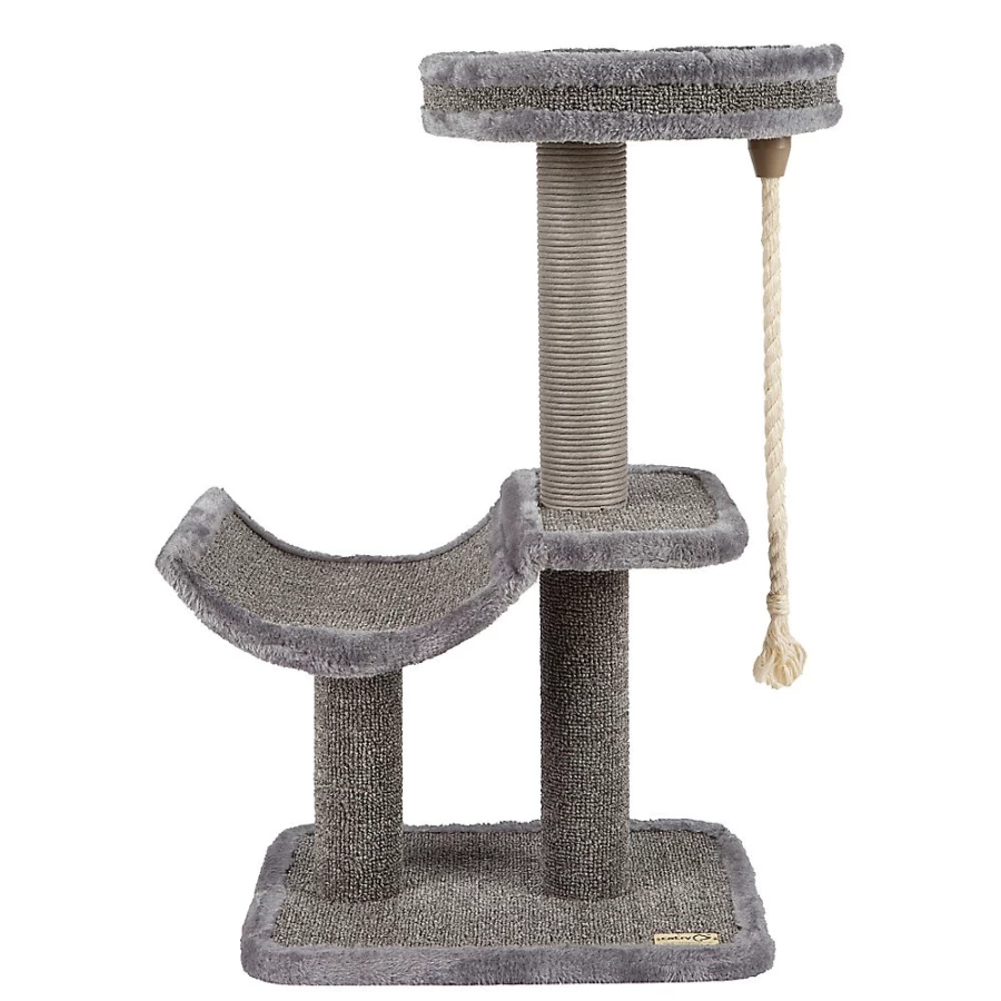 PetSmart Catry 27-Inch Gray Cat Tree with Cradle Bed for Indoor Cats
