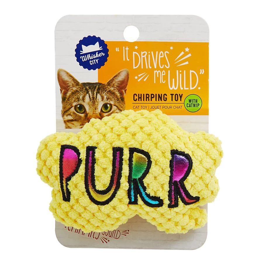 PetSmart Whisker City Interactive Plush Cat Toy with Purr Sound for Playful Kittens