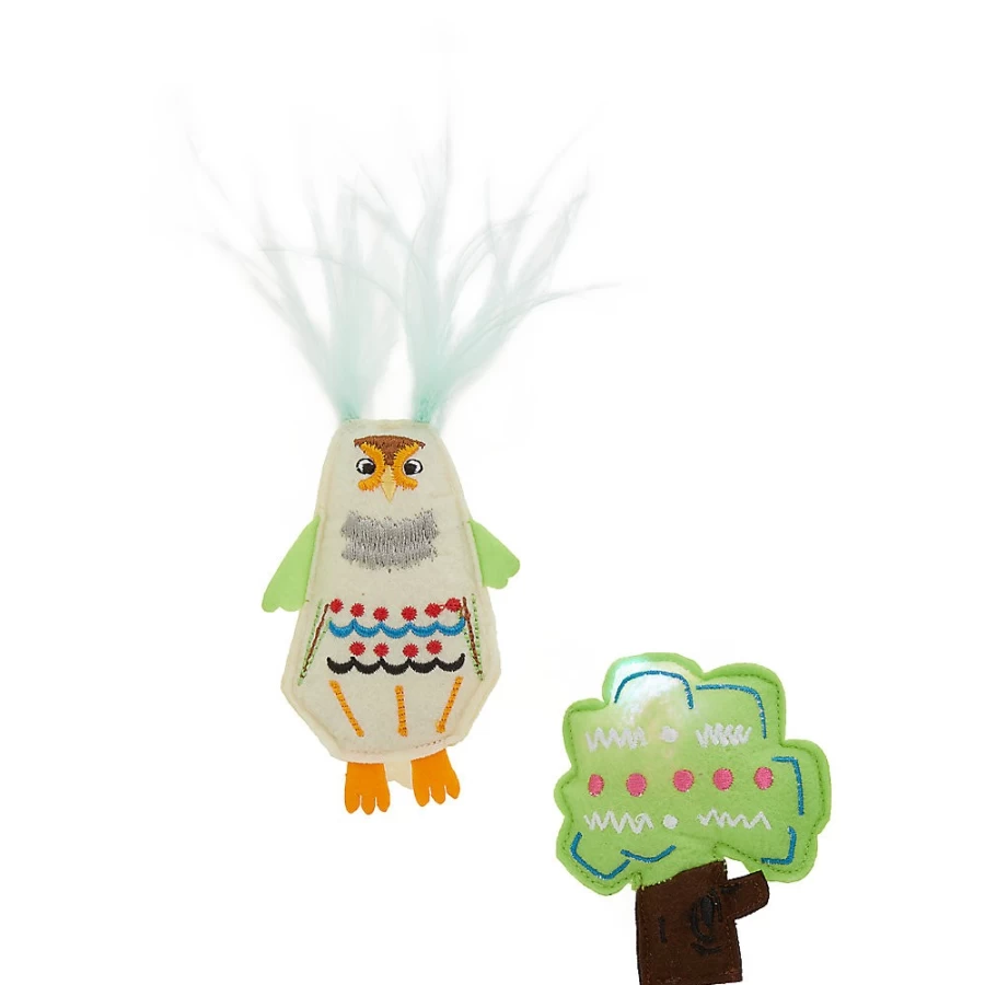 PetSmart Whisker City Light-Up & Chirping Owl Cat Toy with Catnip - Interactive 2-Pack for Cats