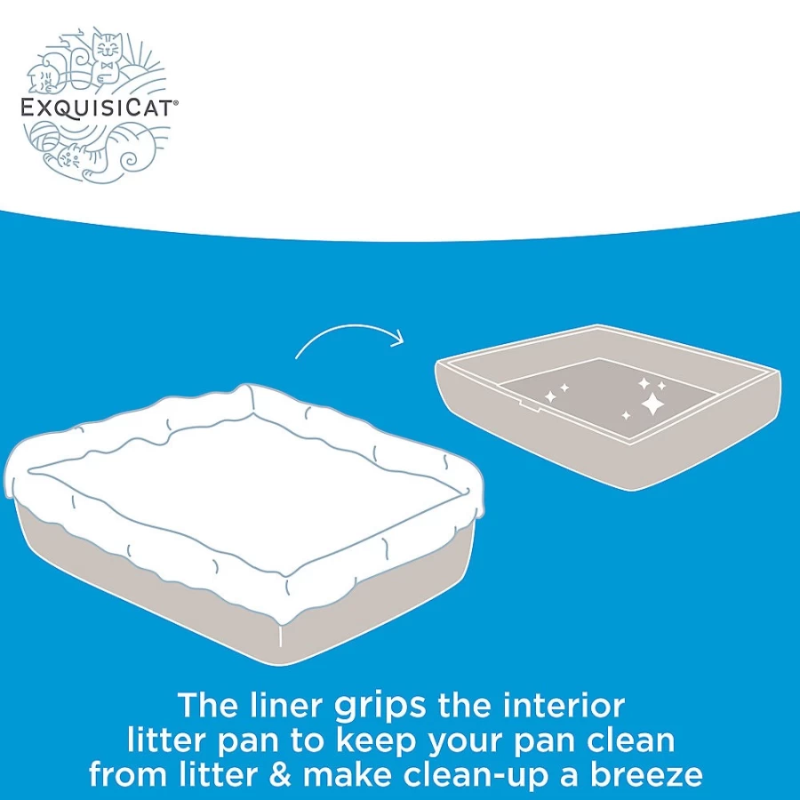 PetSmart ExquisiCat Clumping Cat Litter Liners - Elastic, Leak-Proof Litter Box Liners for Easy Cleanup