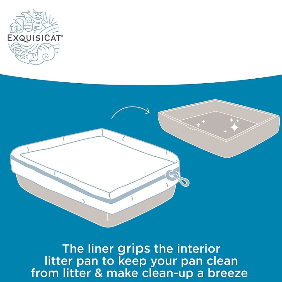 ExquisiCat Drawstring Litter Liners by PetSmart - Easy Cleanup Clumping Cat Litter Liners