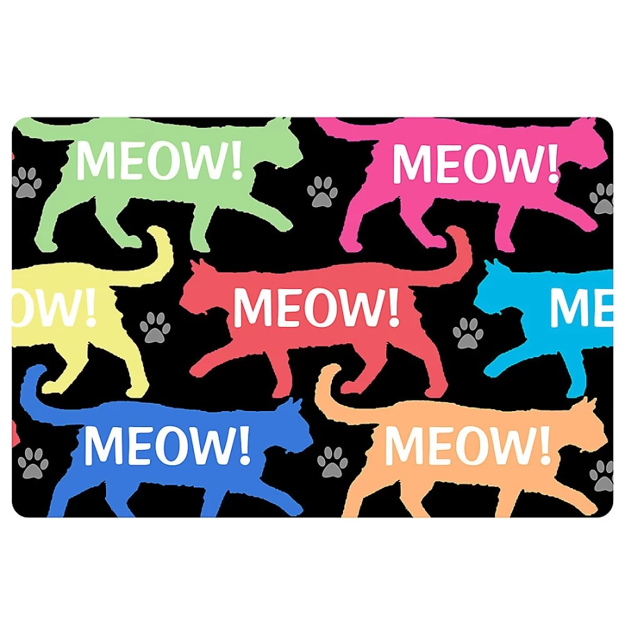 PetSmart Bungalow Flooring Meow! Cat Floor Mat, Non-Slip 36 x 23 Inch Pet Mat for Indoor Use