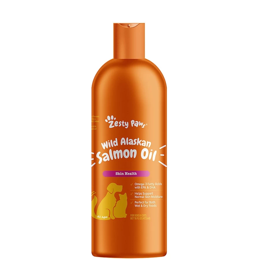 PetSmart Zesty Paws Wild Alaskan Salmon Oil for Dogs & Cats - Omega 3 EPA DHA Supplement, 16 oz Liquid
