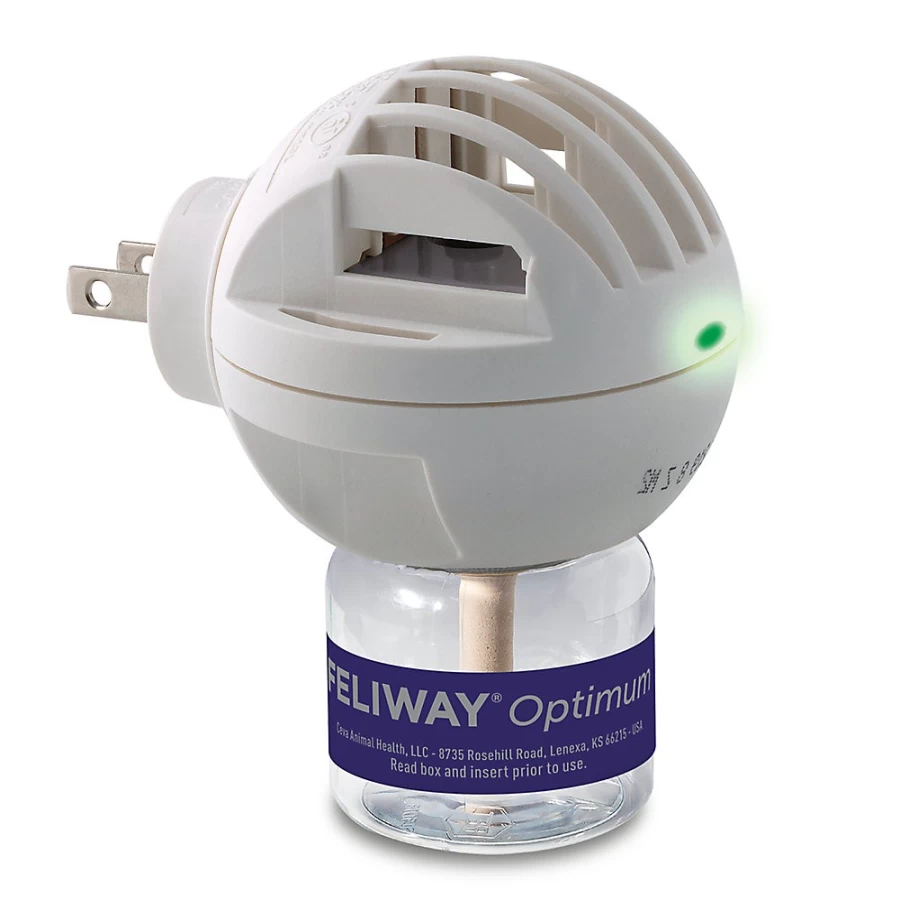 Feliway Optimum Cat Calming Diffuser Starter Kit with 48mL Refill - Enhanced Stress Relief for Cats - Official PetSmart Brand