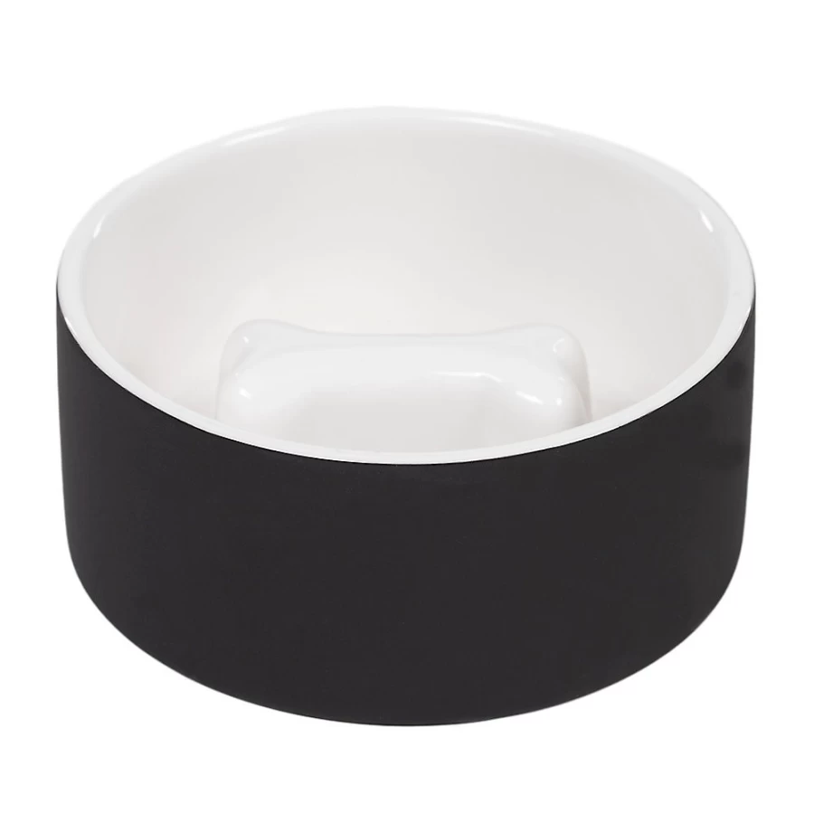 PetSmart PAIKKA Ceramic Slow Feed Pet Bowl - Natural Cooling Dish for Dogs & Cats