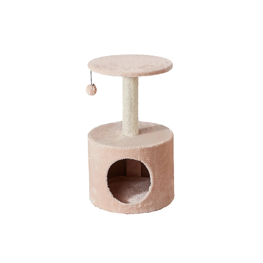 PetSmart Two By Two 23-Inch Beige Plush Cat Tree Condo for Kittens & Cats
