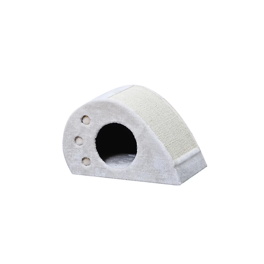 PetSmart Two By Two The Magnolia 18-inch Mini Plush Cat Condo for Kittens, Cream Colored Soft Pet Bed