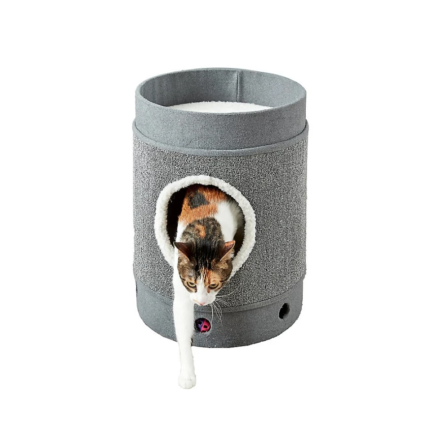 PetSmart Two By Two 20-Inch Grey Felt Cat Condo with Hawthorn for Kittens