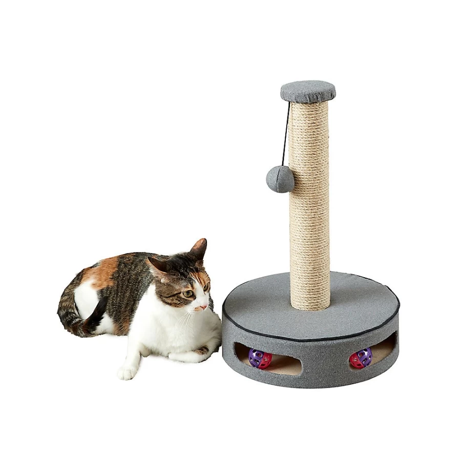 PetSmart Elm 19.7-Inch Grey Jute Cat Scratching Post - Two By Two Design for Cats