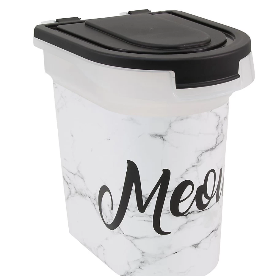 PetSmart 15-lb Paw Prints Marble Design Cat Food Storage Container for Fresh Meals