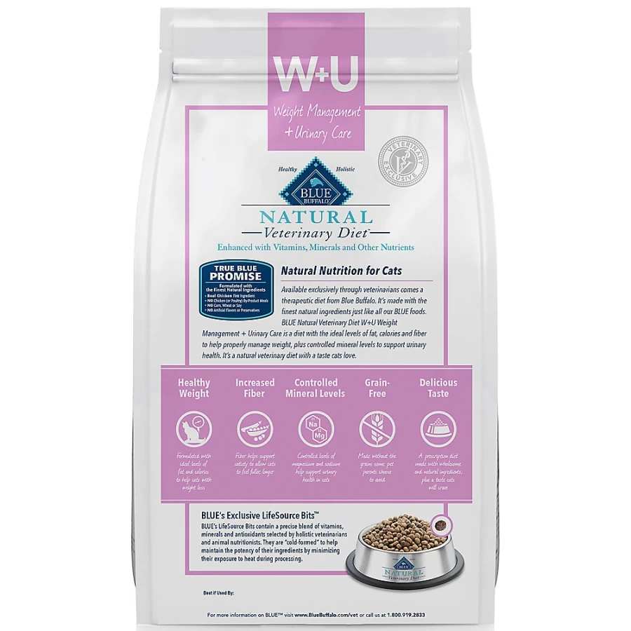 PetSmart Blue Buffalo Veterinary Diet W+U Adult Dry Cat Food - Natural Chicken Recipe for Urinary Health
