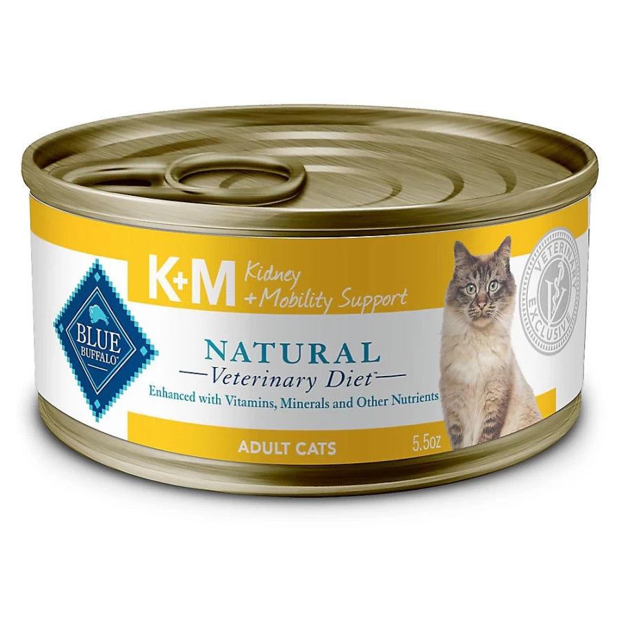 PetSmart Blue Buffalo Veterinary Diet K+M Adult Wet Cat Food - Natural Chicken Recipe for Kidney & Mobility Support