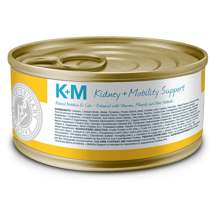PetSmart Blue Buffalo Veterinary Diet K+M Adult Wet Cat Food - Natural Chicken Recipe for Kidney & Mobility Support