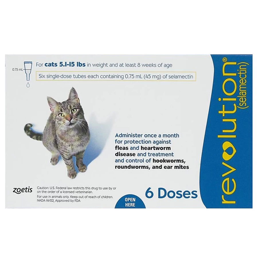 PetSmart Revolution Topical Flea Treatment for Cats 5.1-15 lbs – Blue Monthly Solution