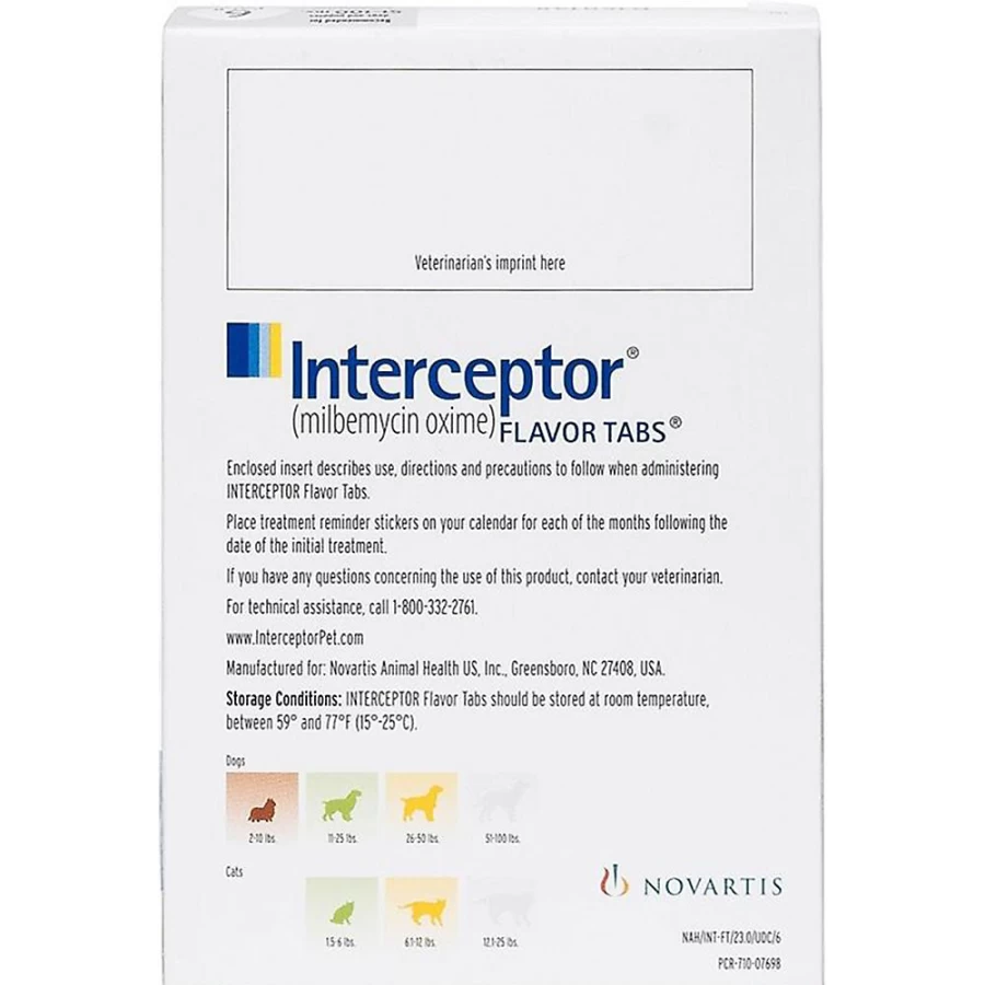 "PetSmart Interceptor Flea & Heartworm Prevention for Dogs 51-100 lbs & Cats 12-25 lbs - 6 or 12 Month Supply"