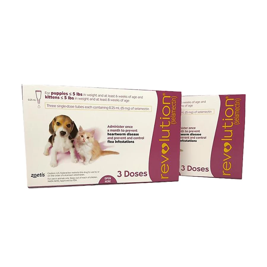 PetSmart Revolution Topical Flea Treatment for Puppies & Kittens Under 5 lbs - 3 or 6 Month Supply (Pink)