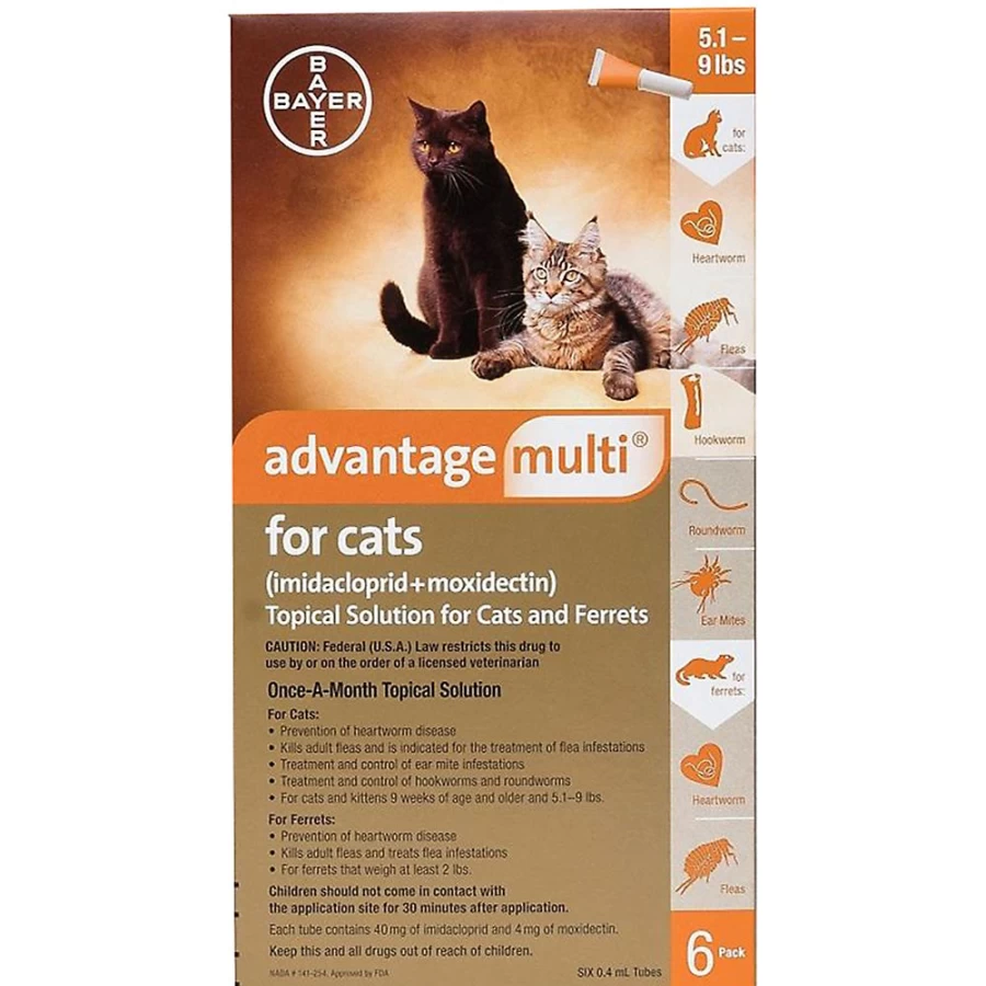 "PetSmart Advantage Multi Topical Solution for Cats 5.1-9 lbs – Flea & Heartworm Prevention"