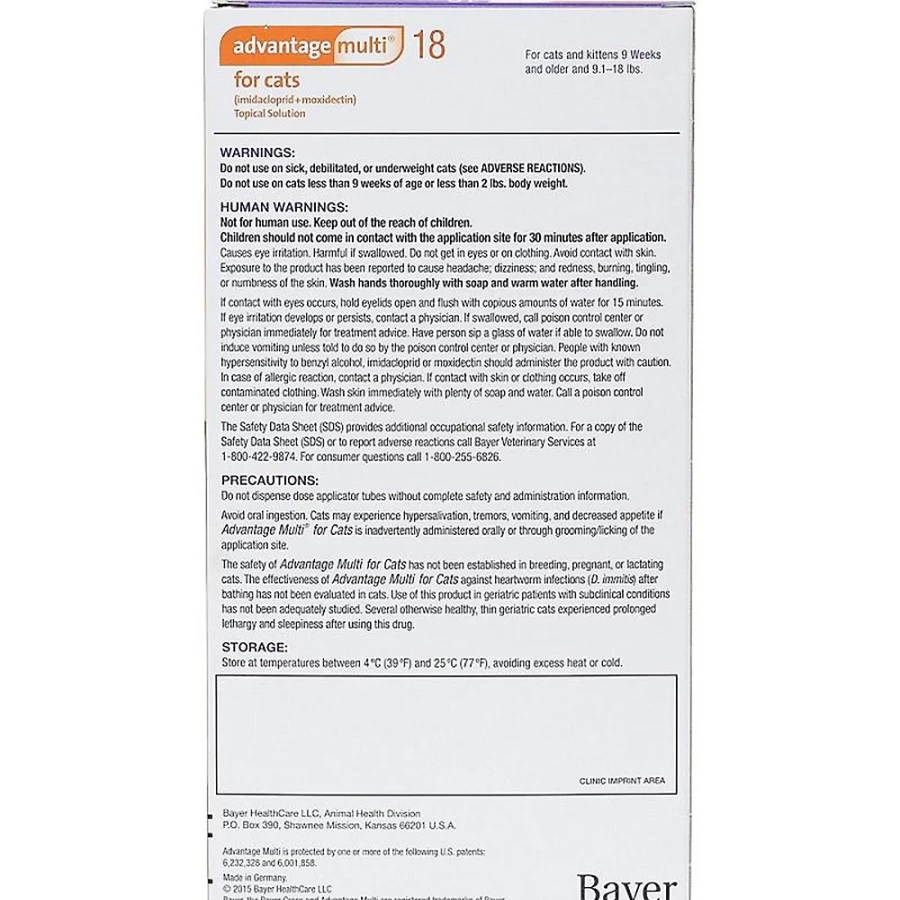 "PetSmart Advantage Multi Topical Solution for Cats 9.1-18 lbs – Flea, Tick & Heartworm Prevention"