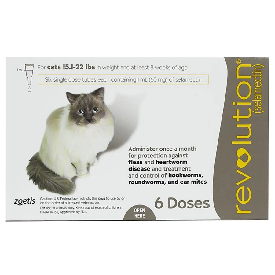 PetSmart Revolution Topical Flea Treatment for Cats 15.1-22 lbs – Taupe Color, 6-Dose Pack
