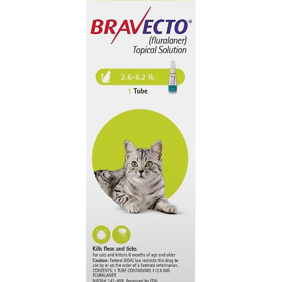 Bravecto Topical Solution for Cats 2.6-6.2 lbs (112.5 mg) - Flea & Tick Treatment for Cats | PetSmart