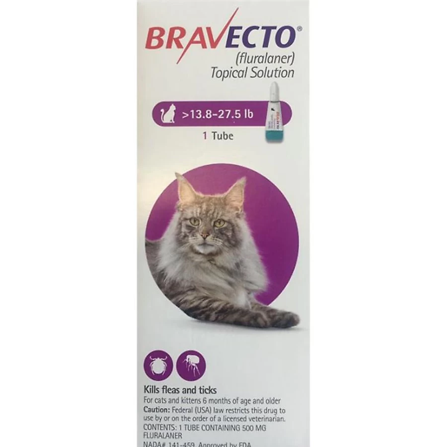 "Bravecto Topical Solution for Cats 500 mg – Flea & Tick Treatment for Cats 13.8-27.5 lbs – PetSmart"