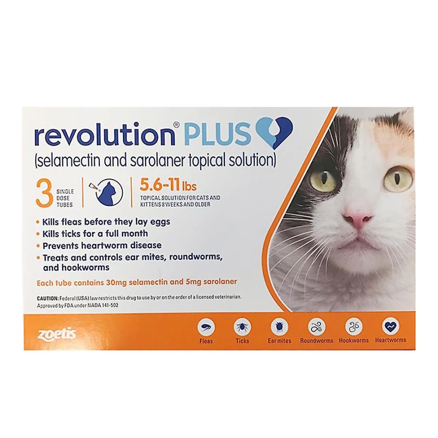 "PetSmart Revolution Plus for Cats 5.6-11 lbs (Orange) – 3 or 6 Month Flea & Tick Treatment Supply"
