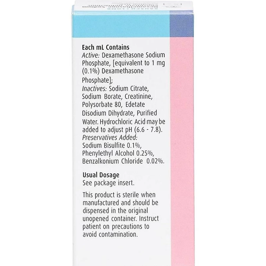 PetSmart Dexamethasone Sodium Phosphate 0.1% Eye Drops, 5ml Steroid Ophthalmic Solution for Dogs & Cats