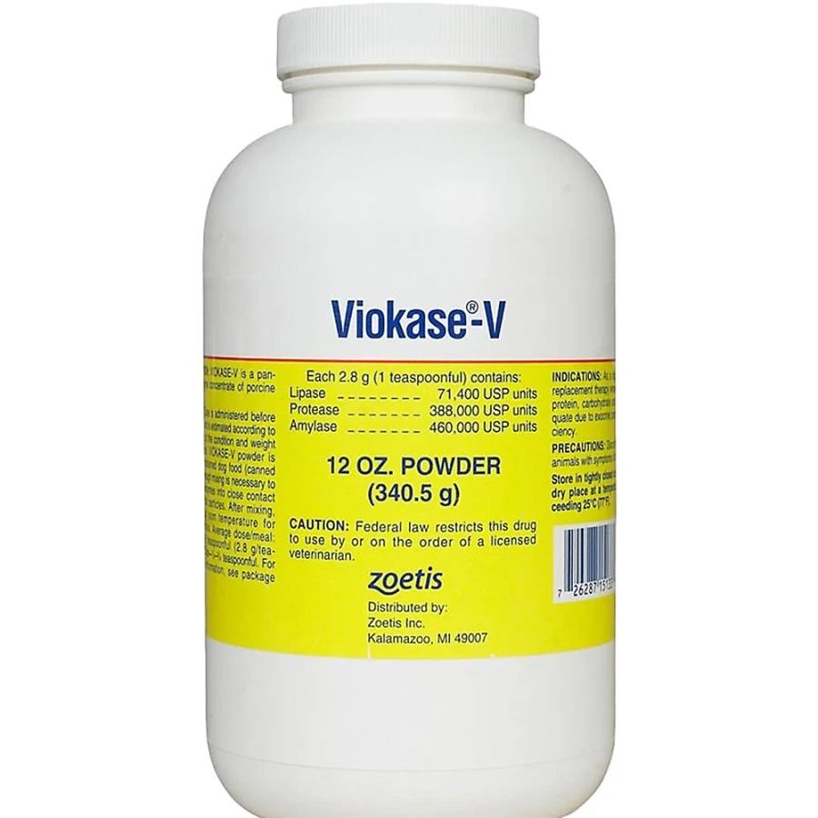 PetSmart Viokase-V Powder Digestive Enzyme Supplement for Dogs & Cats - 12 oz