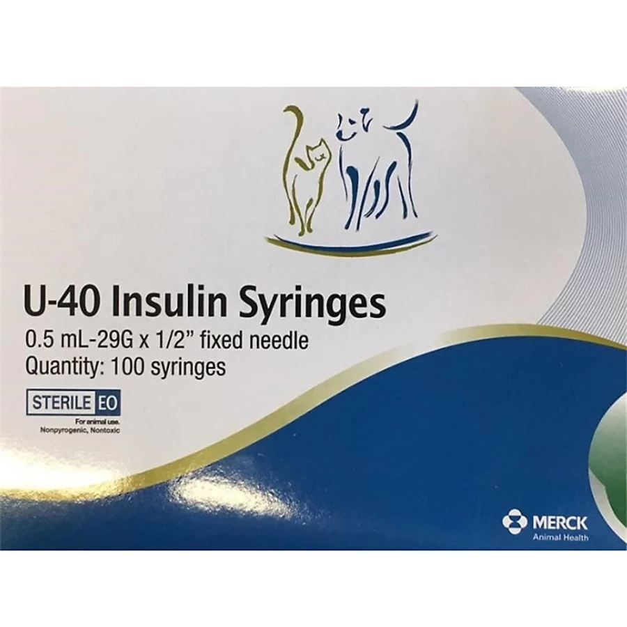 PetSmart U-40 Insulin Syringes 29G 1/2 Inch 0.5cc Box of 100 for Pets