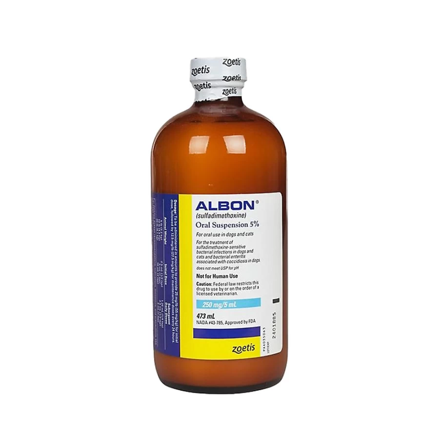 PetSmart Albon 5% Sulfadimethoxine Oral Suspension for Dogs & Cats - 2 oz & 16 oz Sizes